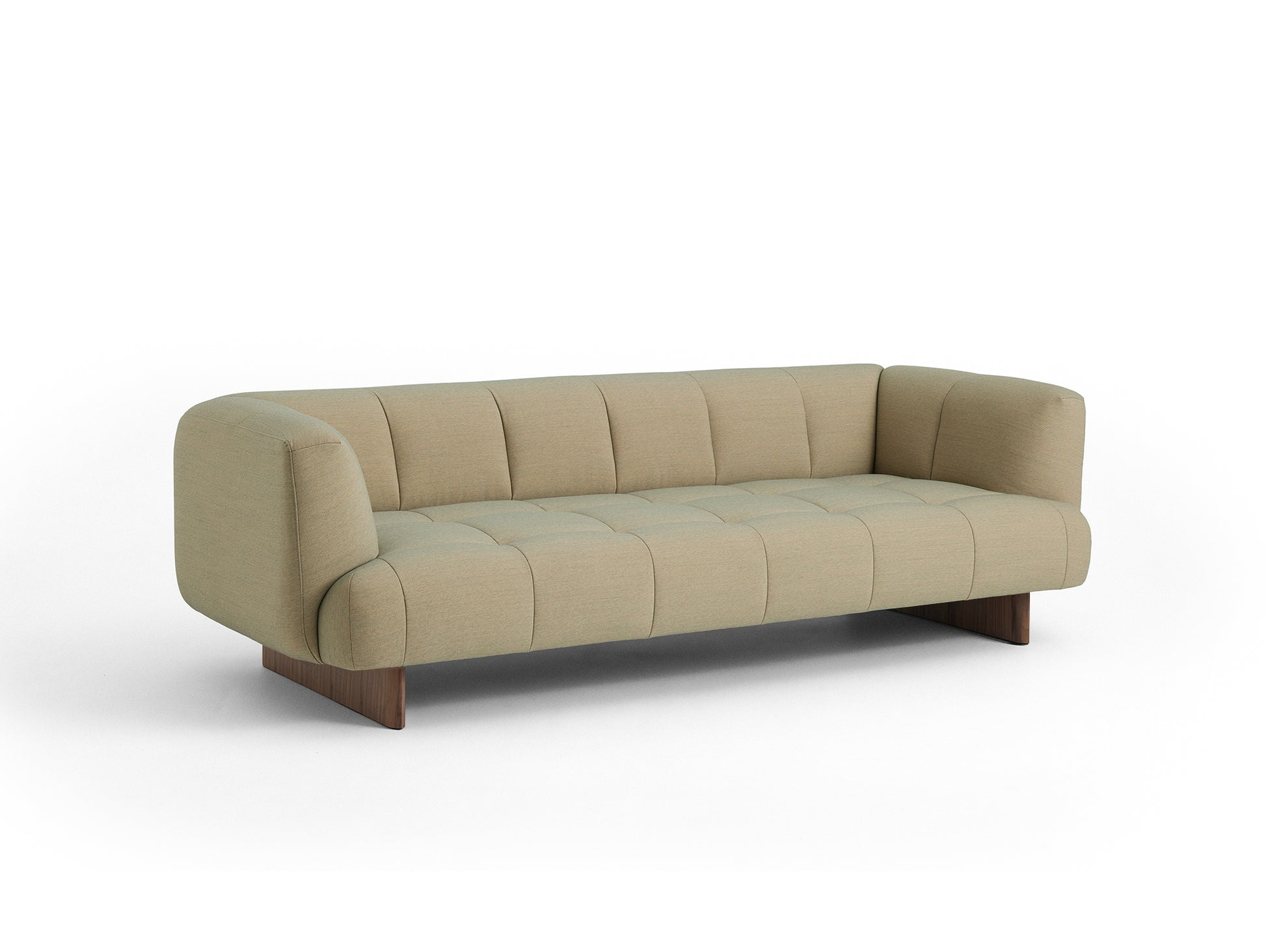 Quilton Lift 3-Seater Sofa by HAY - Lacquered Walnut Base / Steelcut Quartet 924