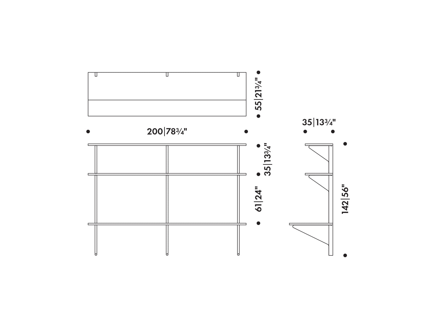 Kaari Wall Shelf with Desk