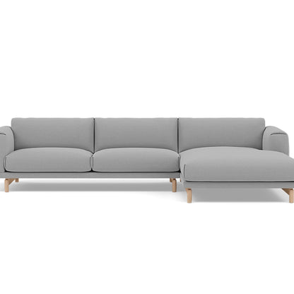 Rest Sofa with Right Chaise Longue (Sitting Left) by Muuto - Steelcut Trio 133