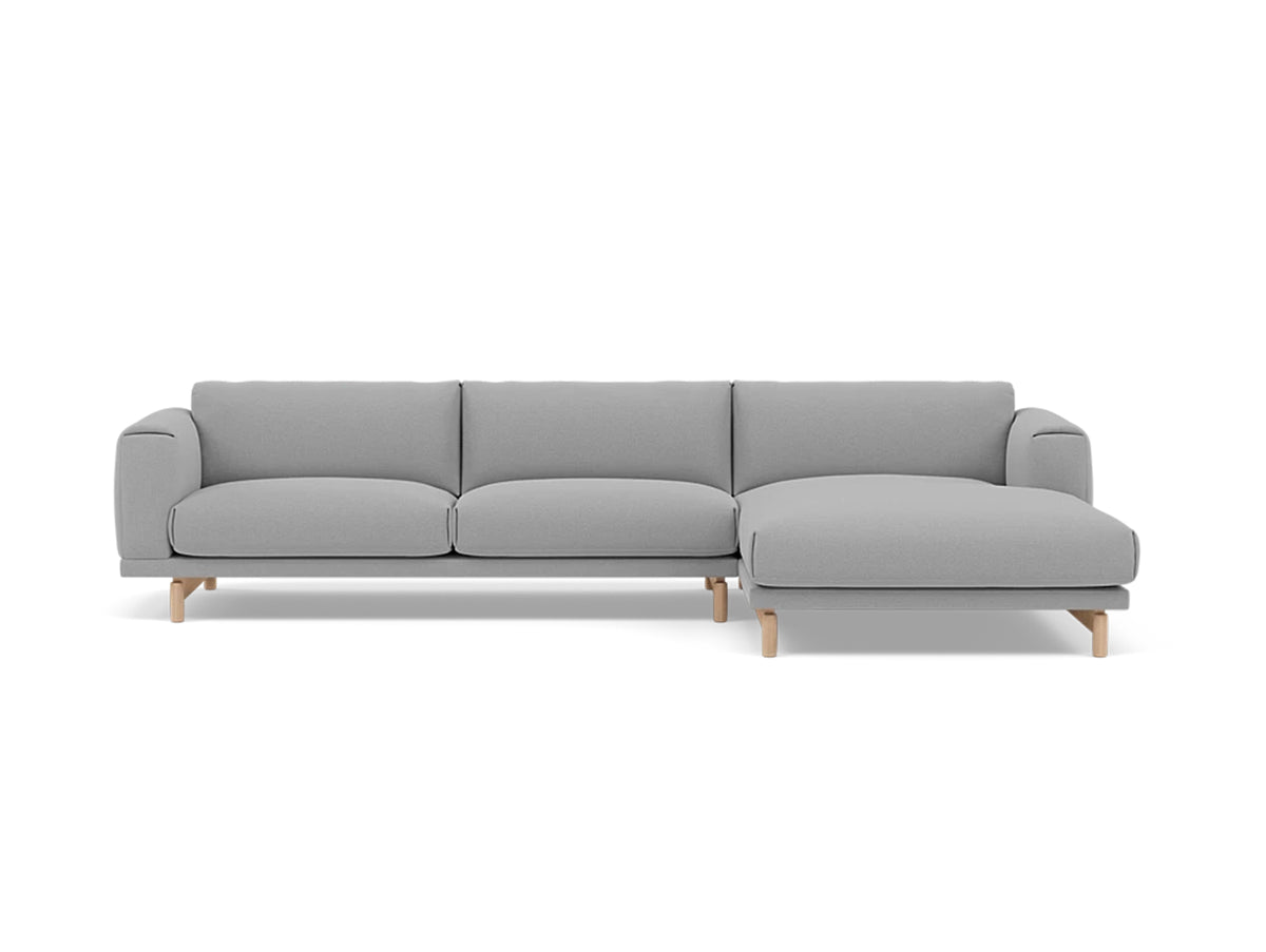 Rest Sofa with Right Chaise Longue (Sitting Left) by Muuto - Steelcut Trio 133