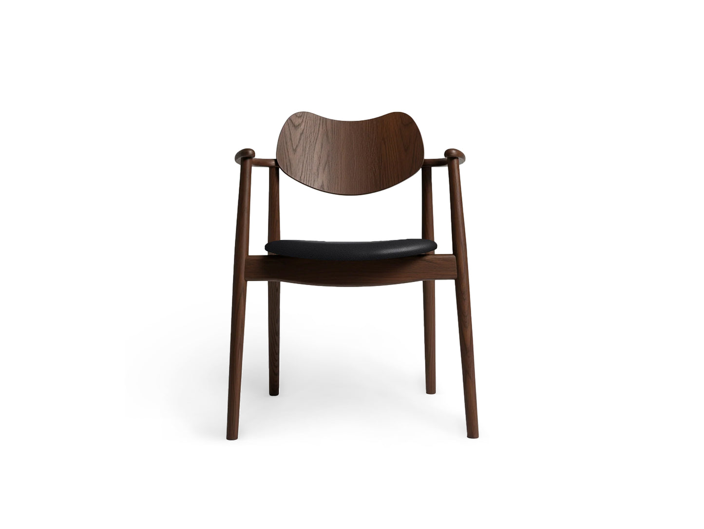 Regatta Chair Seat Upholstered by Ro Collection - Smoked Oak / Rio Black Leather