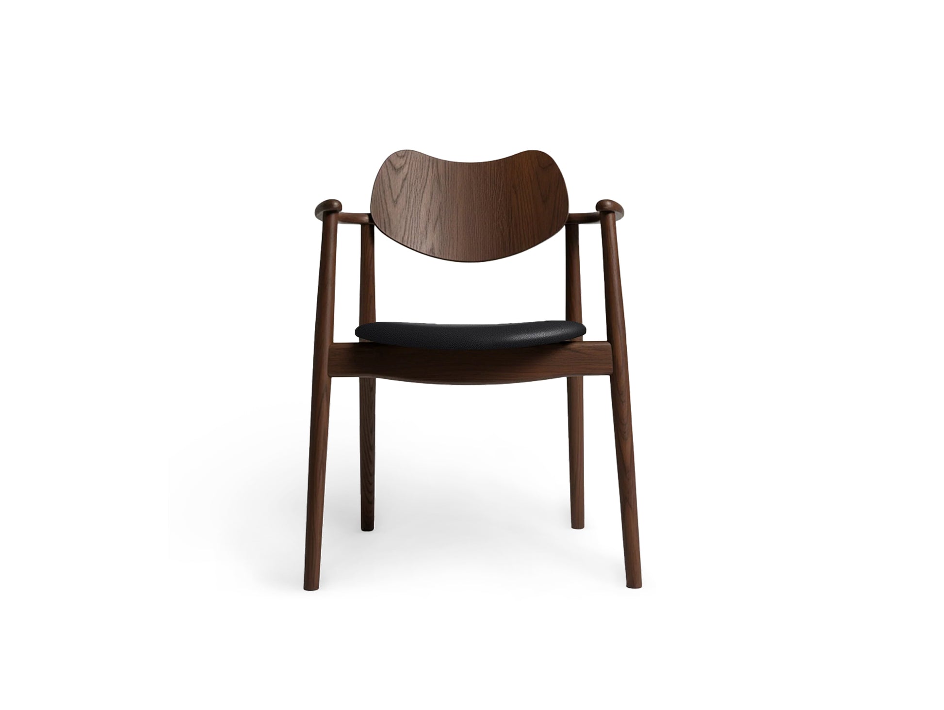 Regatta Chair Seat Upholstered by Ro Collection - Smoked Oak / Rio Black Leather