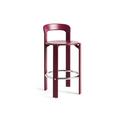 Rey Bar Stool by HAY - H65 / Grape Red Lacquered Beech 
