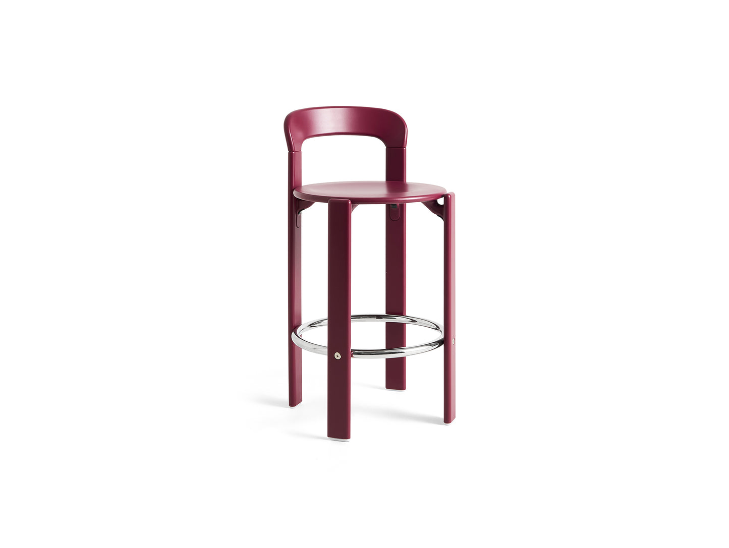 Rey Bar Stool by HAY - H65 / Grape Red Lacquered Beech 