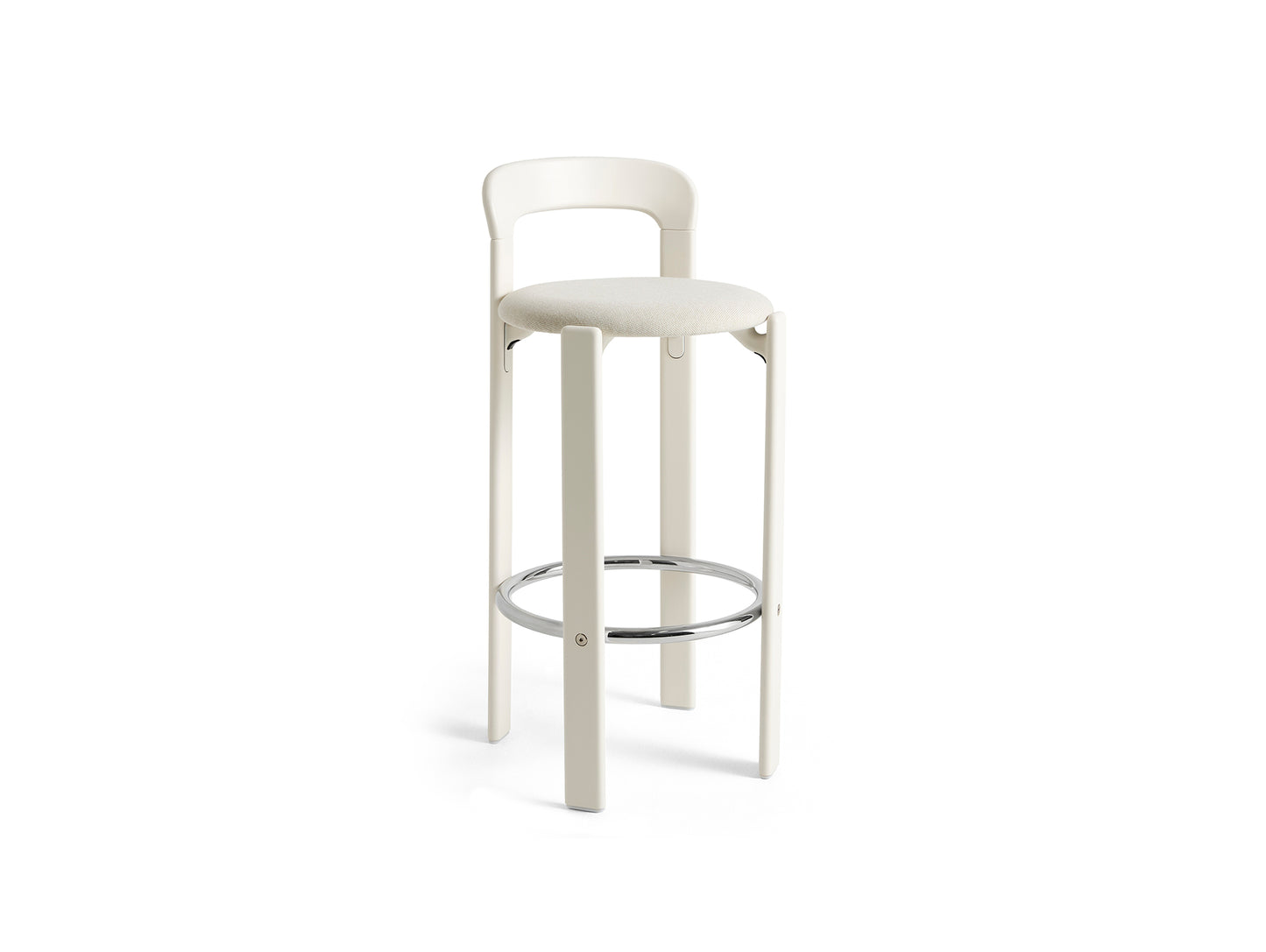 Rey Bar Stool by HAY - H75 / Cream White Lacquered Beech / Mode 011
