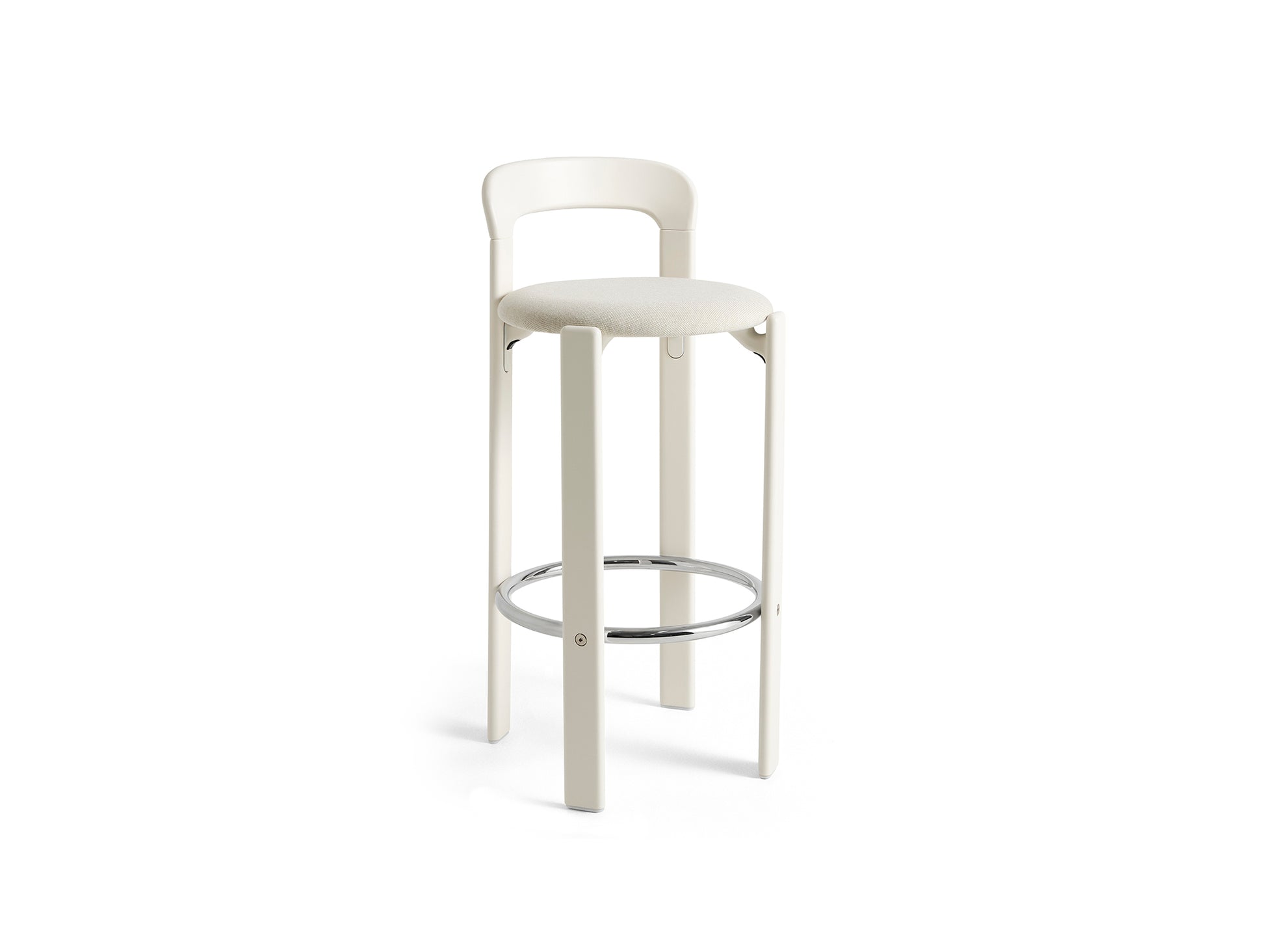 Rey Bar Stool by HAY - H75 / Cream White Lacquered Beech / Mode 011