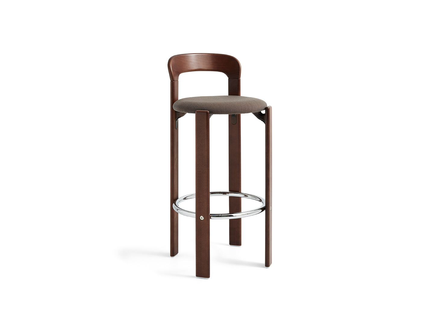 Rey Bar Stool by HAY - H75 / Umber Brown Lacquered Beech / Steelcut Trio 376