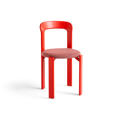 Rey Chair Upholstered by HAY - Scarlet Red Lacquered Beech / Steelcut Trio 636