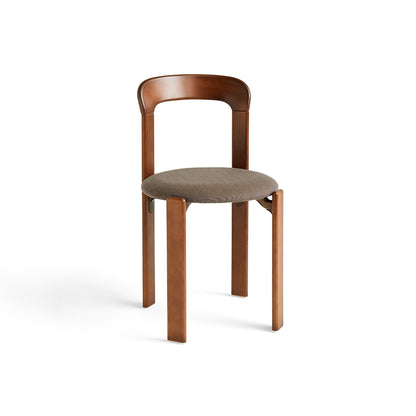 Rey Chair Upholstered by HAY - Umber Brown  Lacquered Beech / Steelcut Trio 376