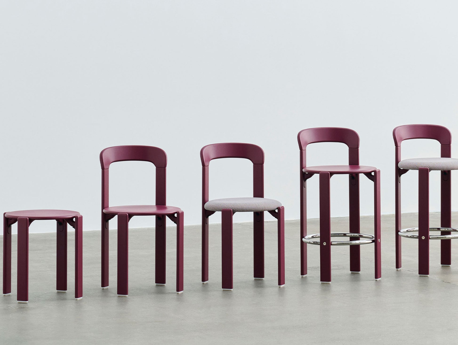 Rey Chair by HAY - Grape Red Lacquered Beech