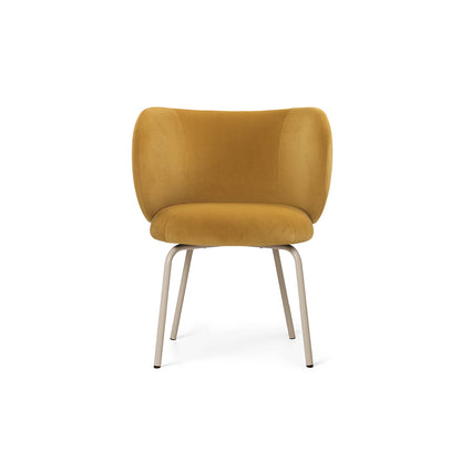 Rico Dining Chair - Fixed Base by Ferm Living - Rich Velvet 79 Honey / Cashmere Base