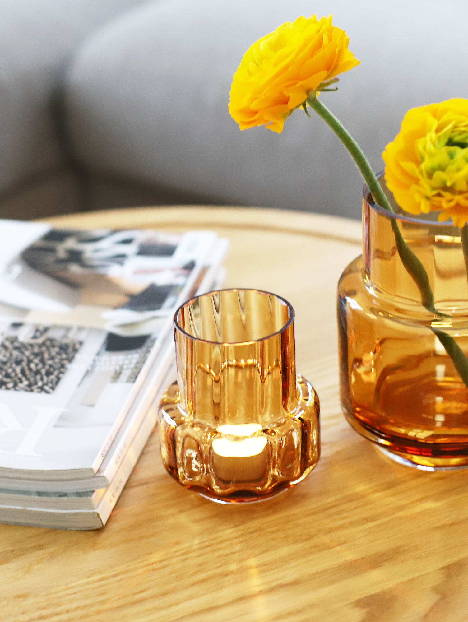 Hurricane Reflections Tealight No. 25 by Ro Collection - Amber