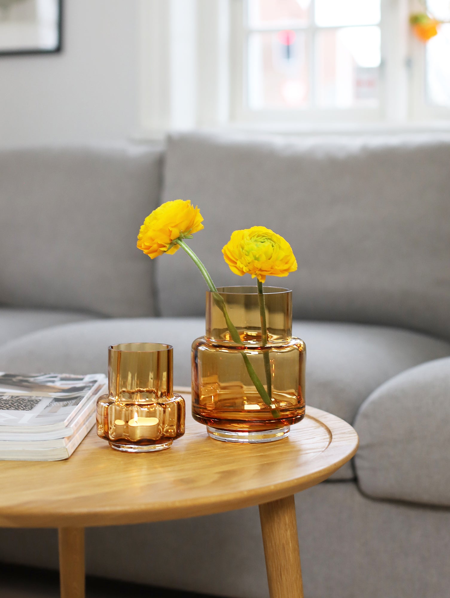 Hurricane Reflections Tealight No. 25 by Ro Collection - Amber