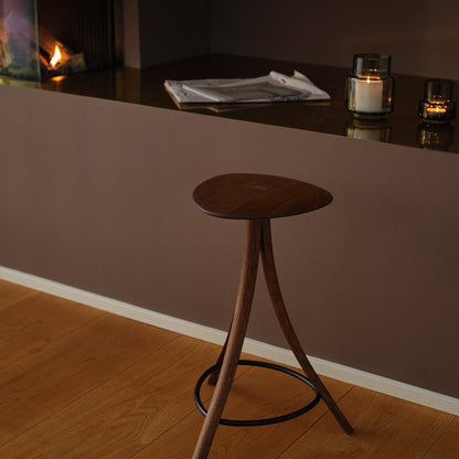 Clover Stool by Ro Collection - Smoked Oak