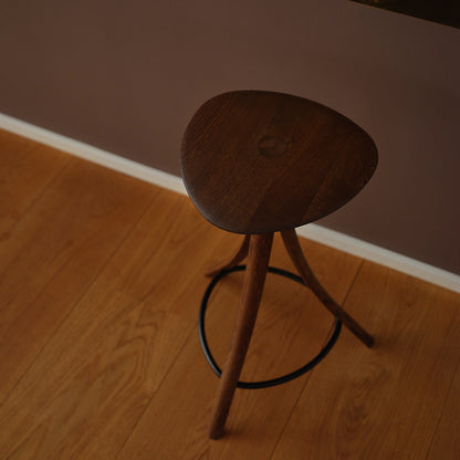 Clover Stool by Ro Collection - Smoked Oak