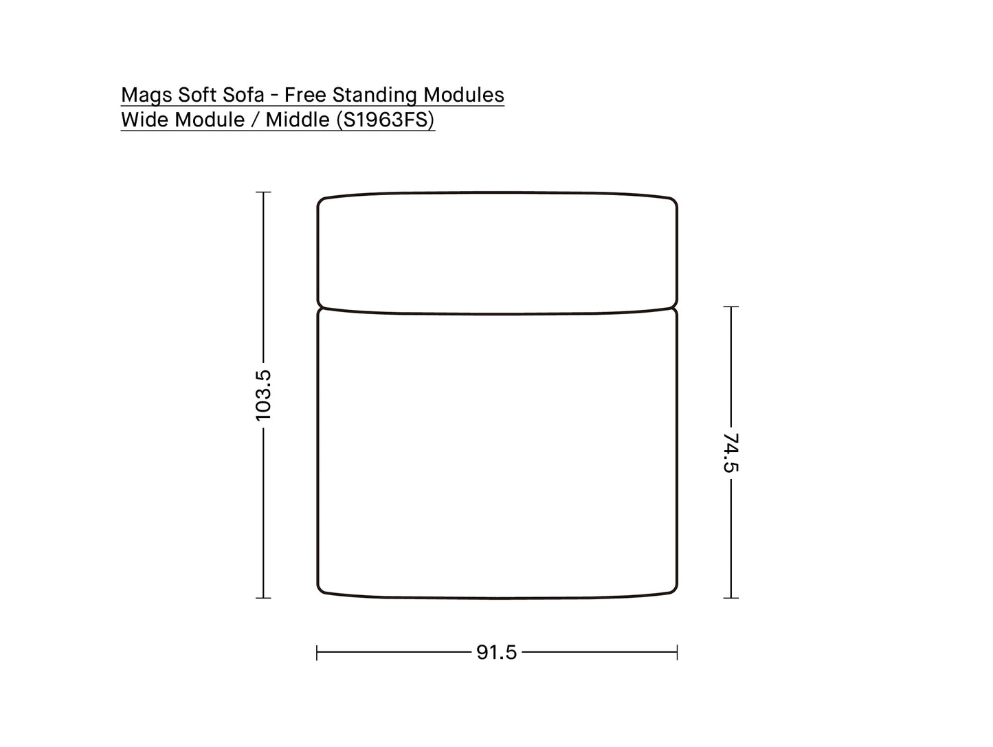 Mags Soft Sofa - Free Standing Modules by HAY / Wide Module / Middle (S1963FS)