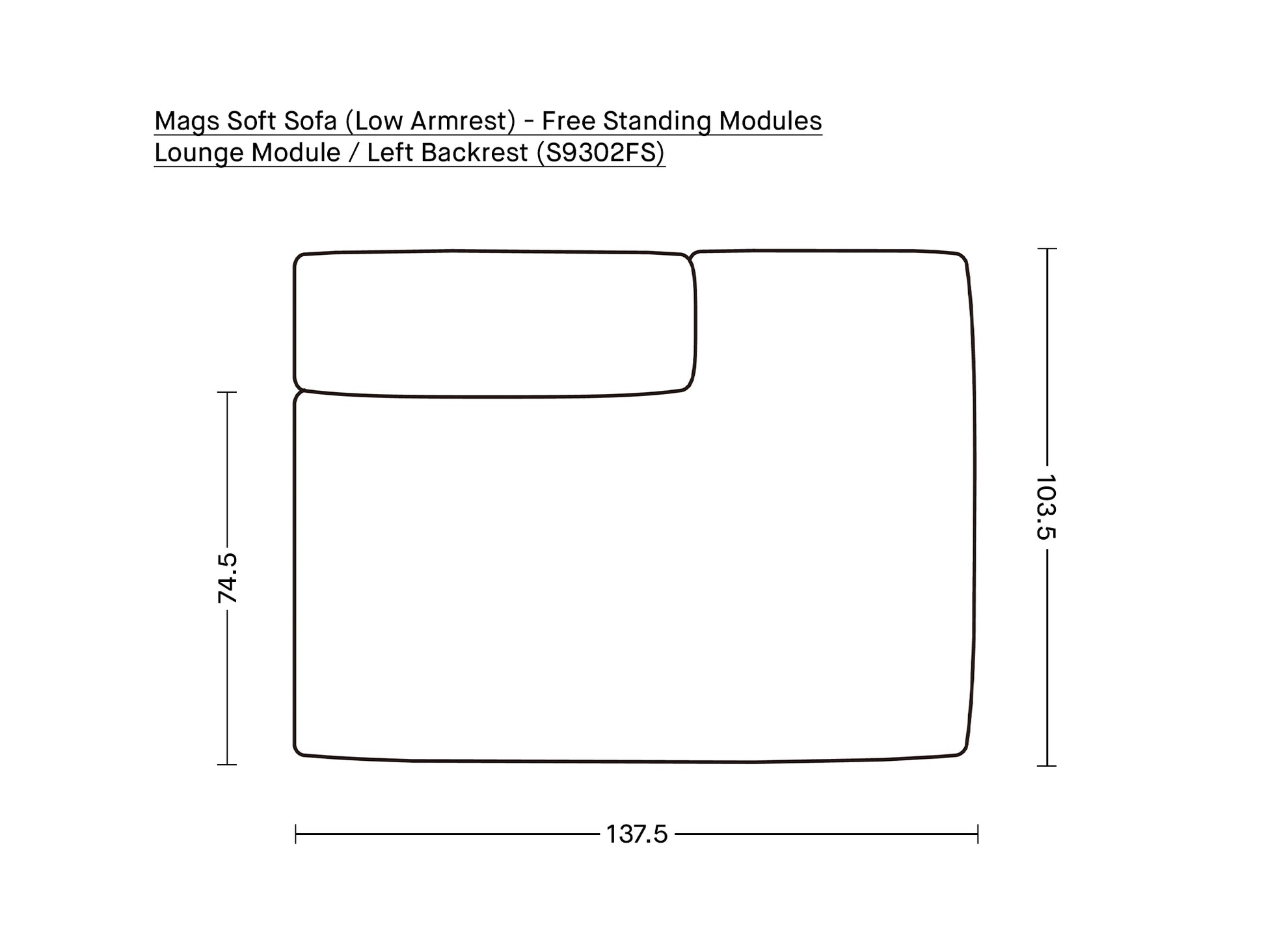 Mags Soft Sofa (Low Armrest) - Free Standing Modules by HAY / Lounge Module / Left Backrest (S9302FS)