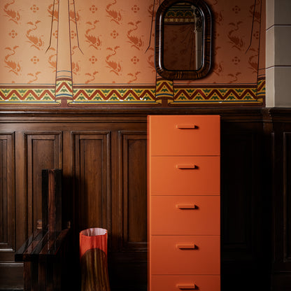 Relief Drawers with Plinth Base - Tall by String -  Orange