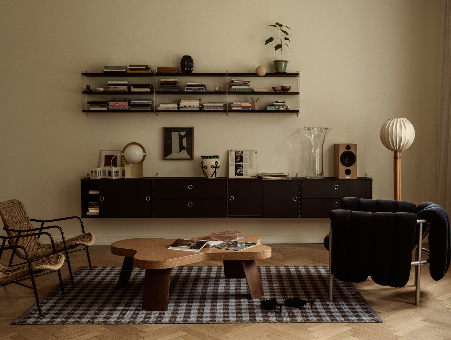 String System Shelves by String - Black Stained Ash