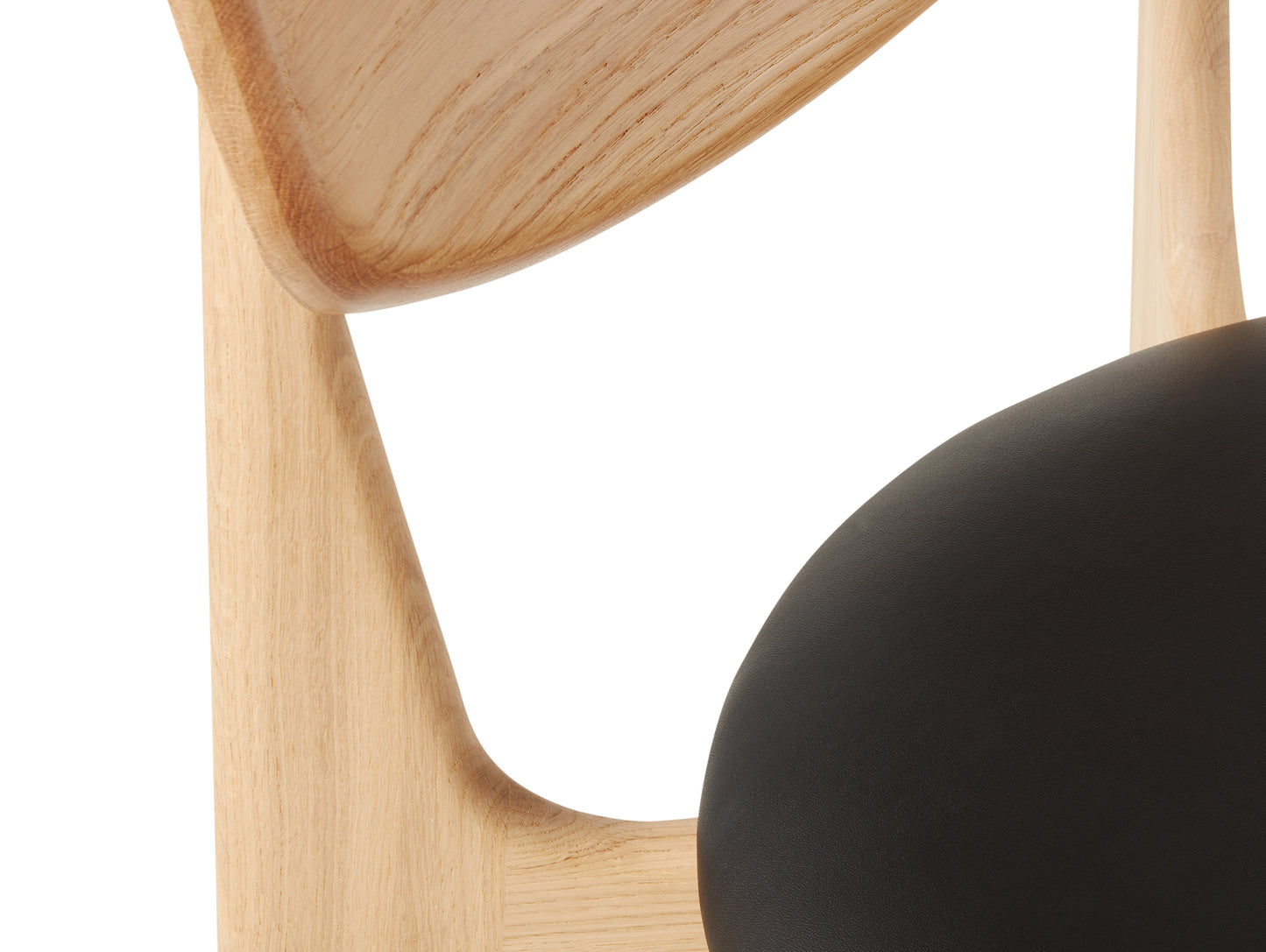 Slab Dining Chair Upholstered by Tom Dixon - Lacquered Oak / Black Leather