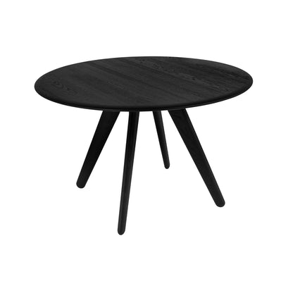 Slab Round Dining Table by Tom Dixon - 120 cm / Black Lacquered Oak