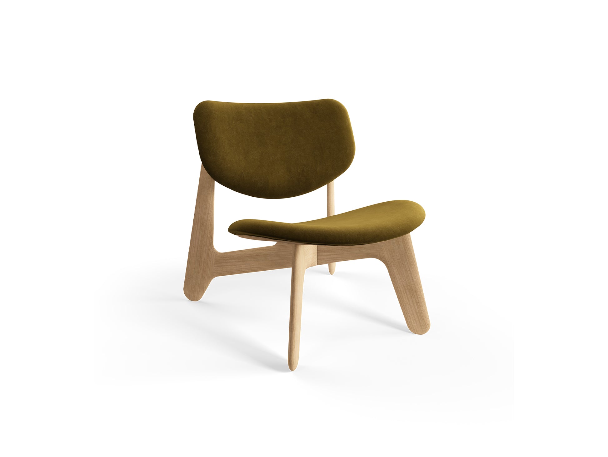Slab Lounge Chair by Tom Dixon - Natural Oak / Royal Velvet 162