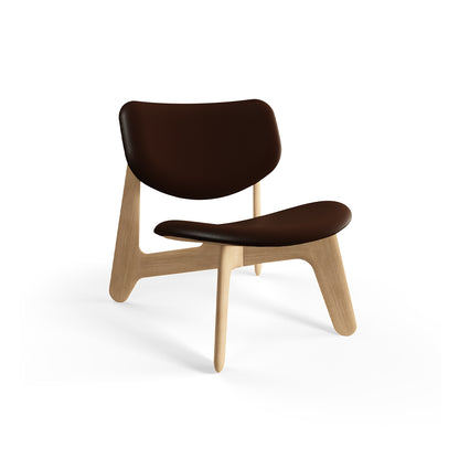 Slab Lounge Chair by Tom Dixon - Natural Oak / Choko Leather  