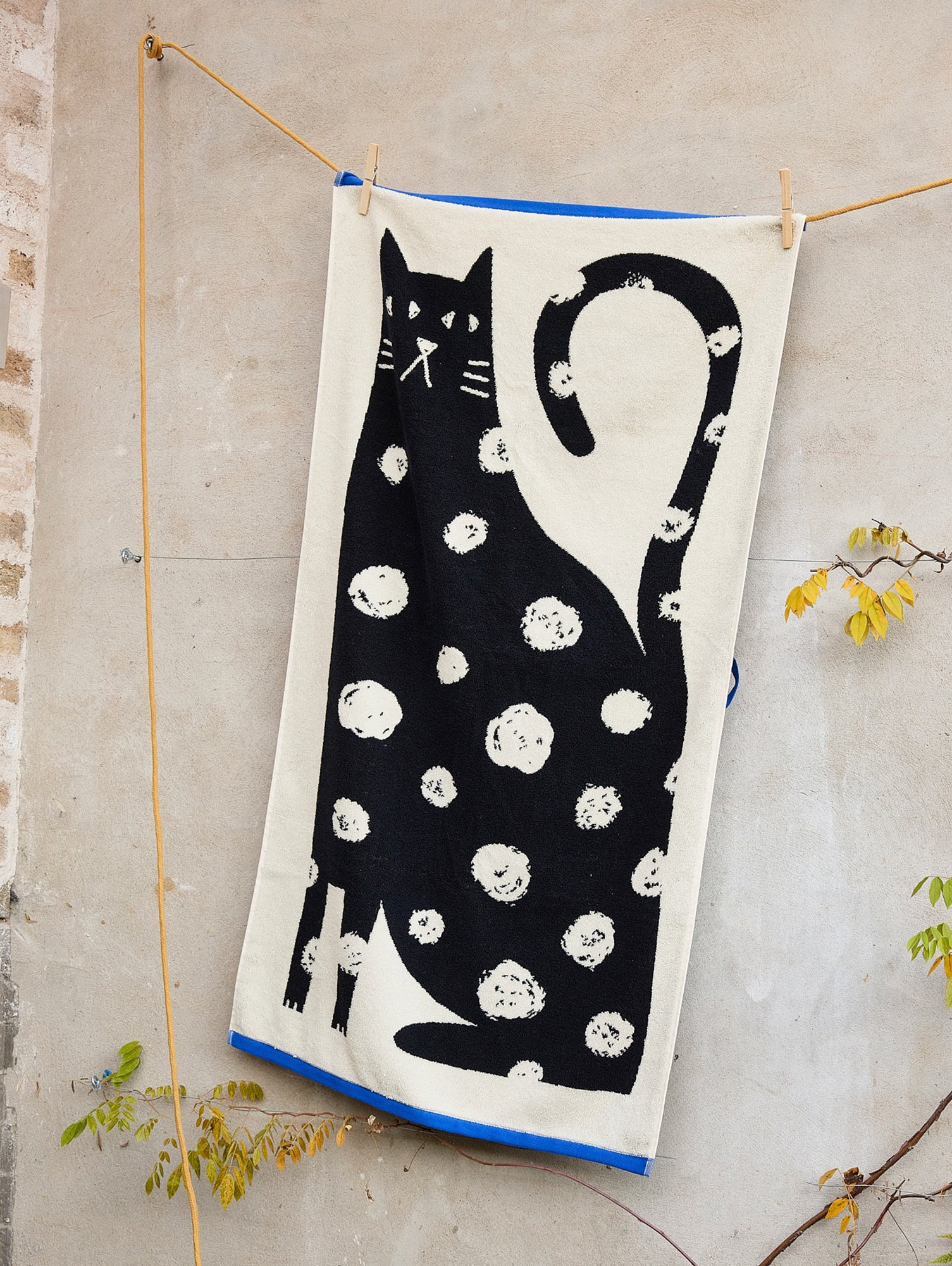 Lazy Cat Bath Towel by Donna Wilson