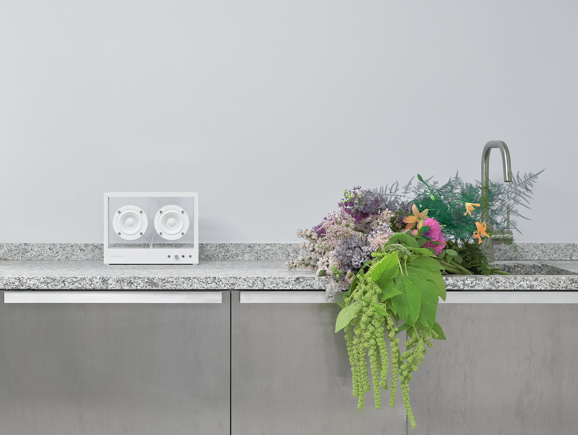 Small Transparent Speaker by Transparent - White