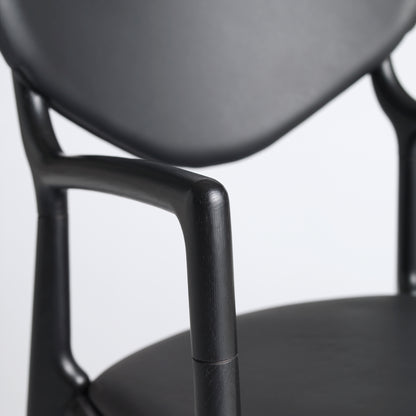 Salon Chair by Ro Collection - Black Lacquered Oak Detail