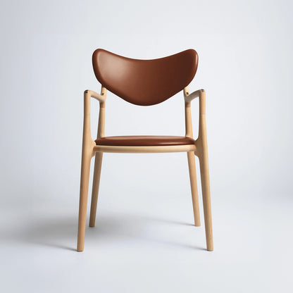 Salon Chair by Ro Collection - Oiled Beech / Supreme Vacona Cognac Leather