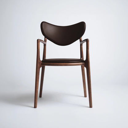 Salon Chair by Ro Collection - Walnut Stained Beech / Exclusive Rio Chocolate Brown Leather