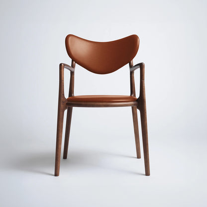 Salon Chair by Ro Collection - Walnut Stained Beech / Standard Sierra Calvados Leather