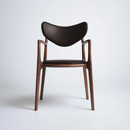 Salon Chair by Ro Collection - Walnut Stained Beech / Standard Sierra Dark Brown Leather