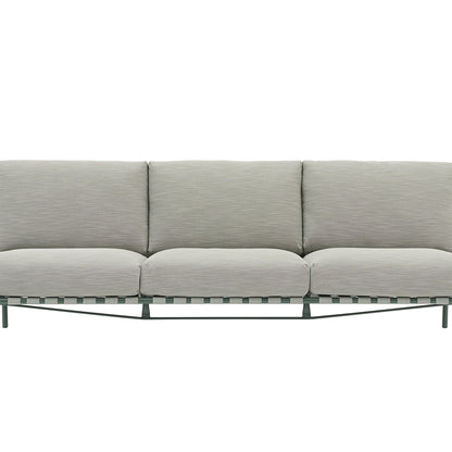 Settle 3-Seater Sofa without Armrest by Muuto - Dark Green / Weave 2