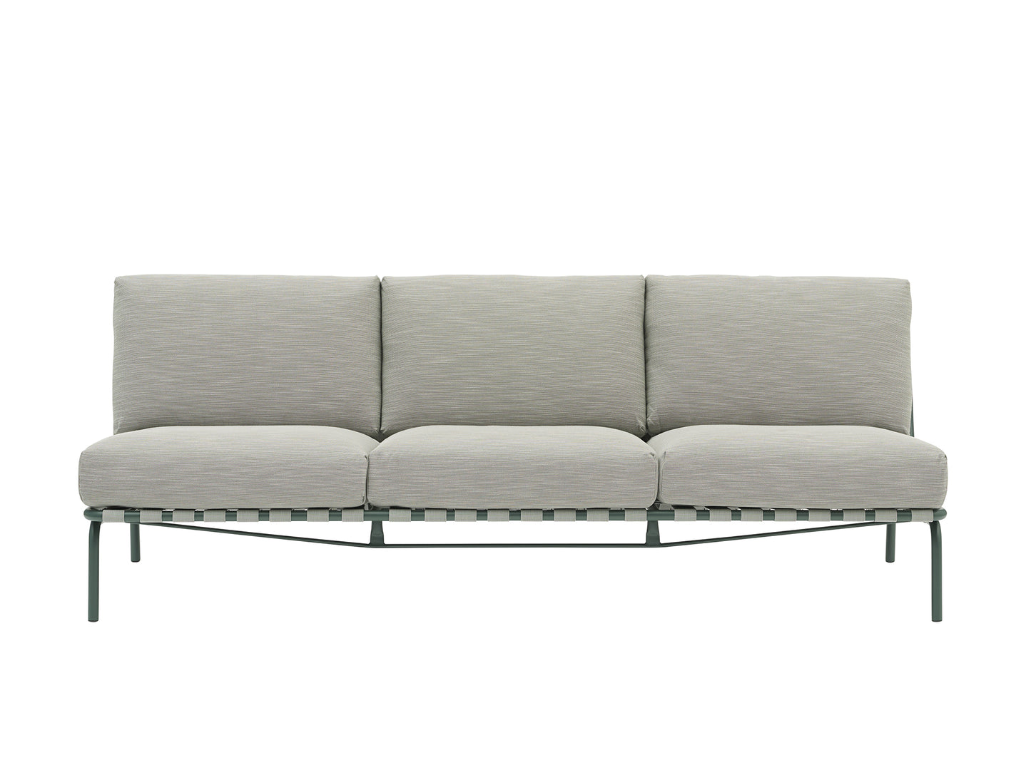 Settle 3-Seater Sofa without Armrest by Muuto - Dark Green / Weave 2