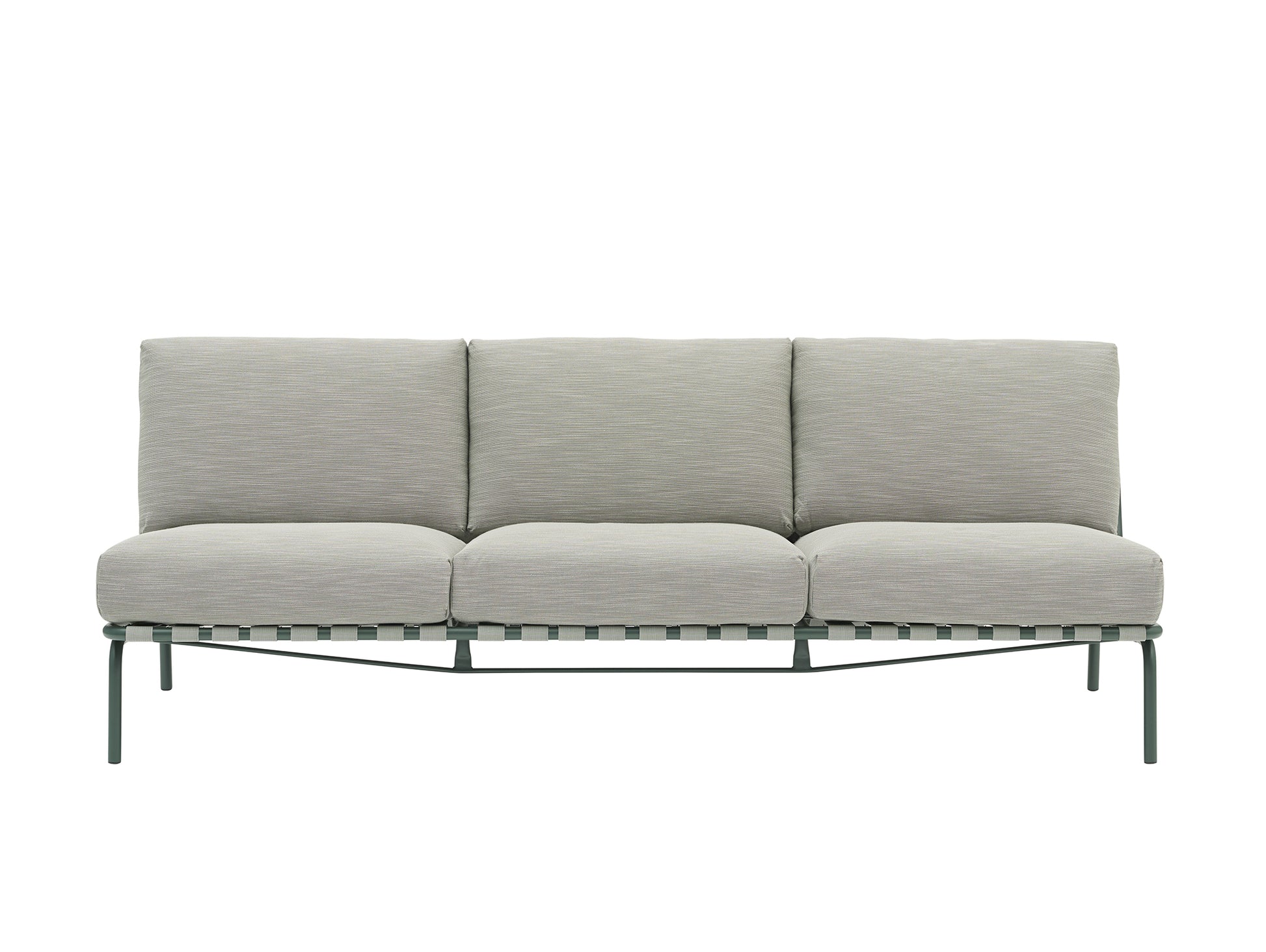 Settle 3-Seater Sofa without Armrest by Muuto - Dark Green / Weave 2
