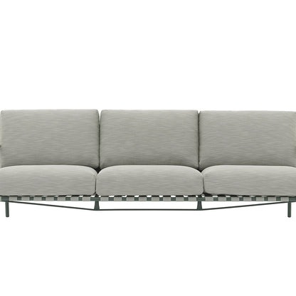 Settle 3-Seater Sofa by Muuto / Dark Green Frame / Ribbed Weave 02