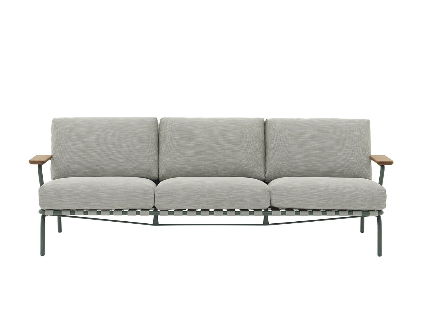 Settle 3-Seater Sofa by Muuto / Dark Green Frame / Ribbed Weave 02