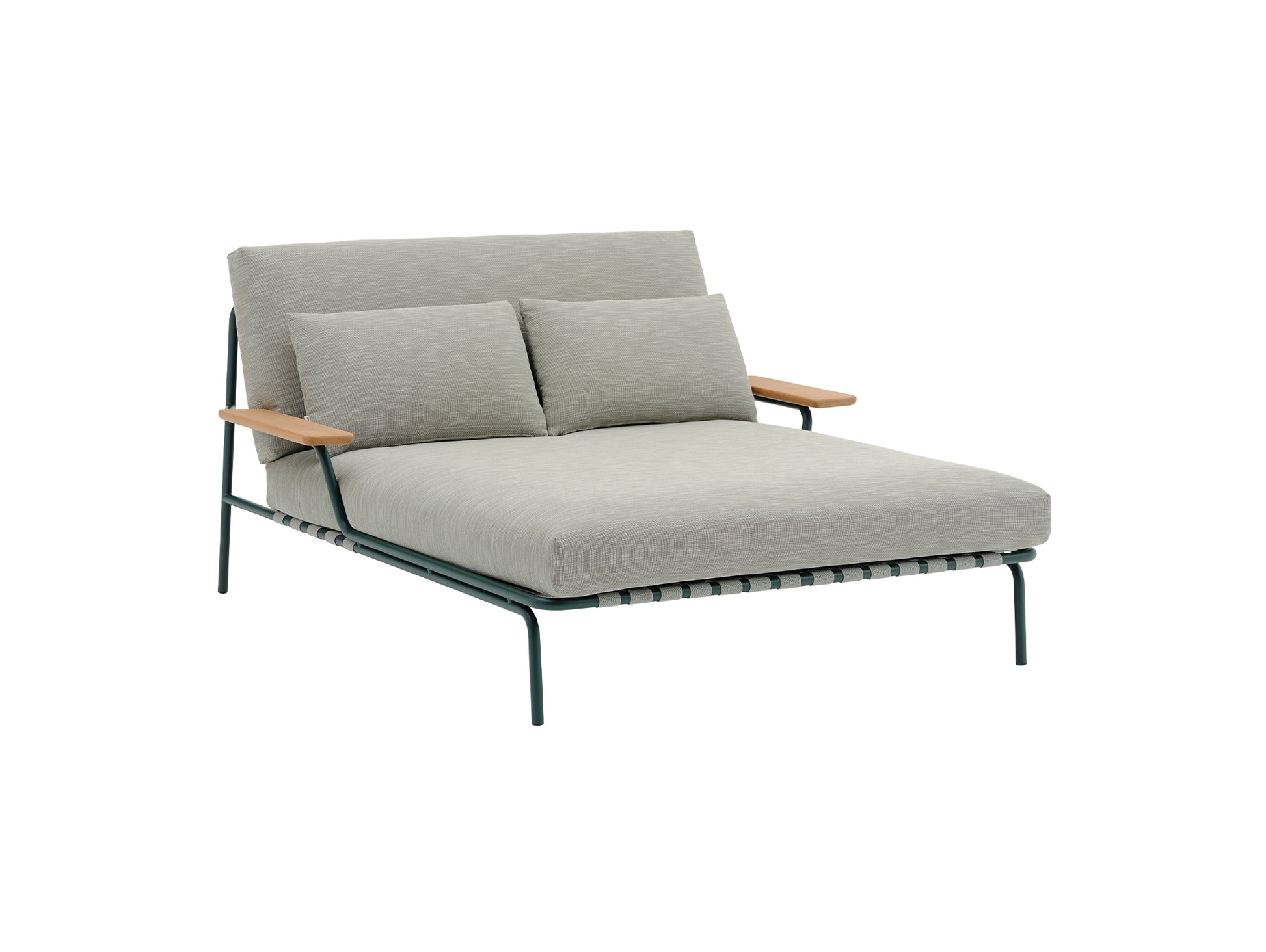 Settle Lounge Bed by Muuto - Dark Green Frame / Ribbed Weave 02