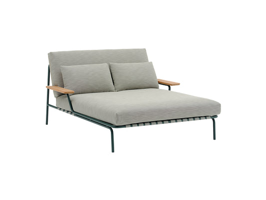 Settle Lounge Bed by Muuto - Dark Green Frame / Ribbed Weave 02