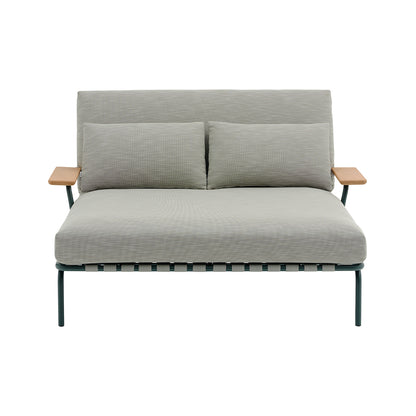 Settle Lounge Bed by Muuto - Dark Green Frame / Ribbed Weave 02