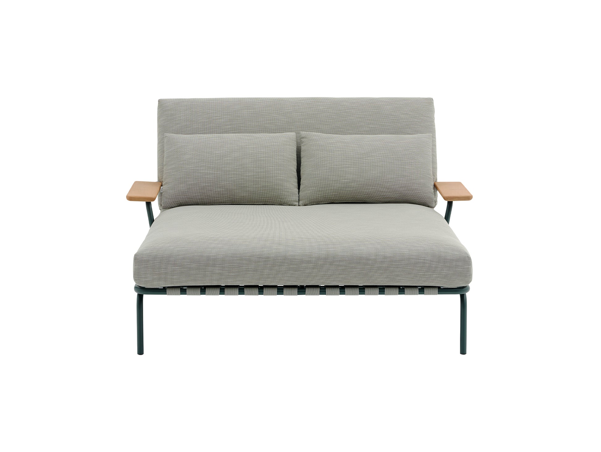 Settle Lounge Bed by Muuto - Dark Green Frame / Ribbed Weave 02