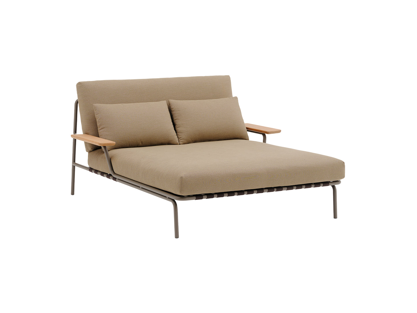 Settle Lounge Bed by Muuto - Taupe Frame / Ribbed Weave 05