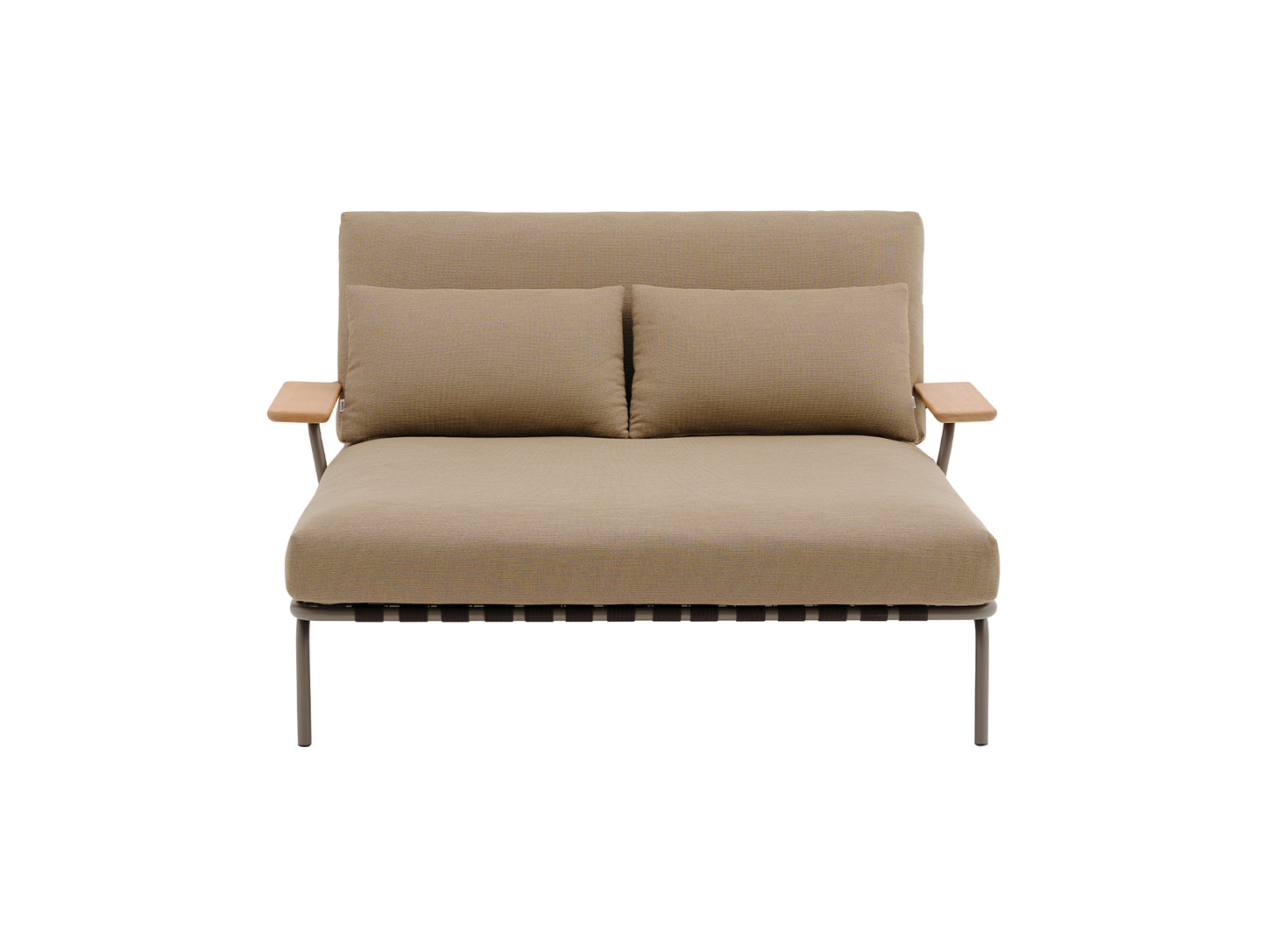 Settle Lounge Bed by Muuto - Taupe Frame / Ribbed Weave 05