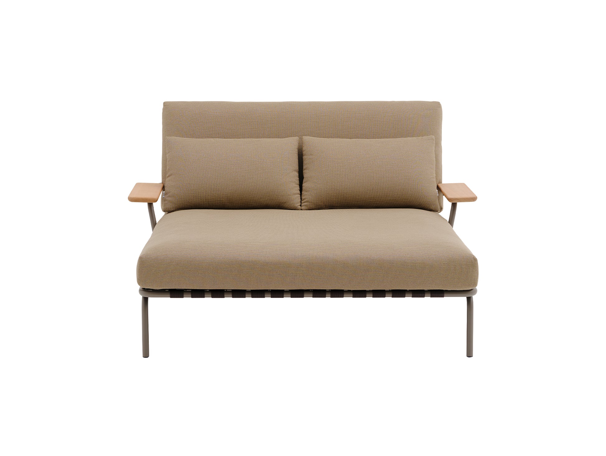 Settle Lounge Bed by Muuto - Taupe Frame / Ribbed Weave 05