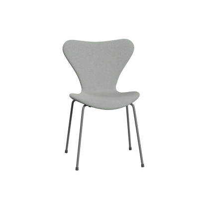 Series 7™ 3107 Dining Chair (Fully Upholstered) by Fritz Hansen - Silver Grey Steel / Sunniva 132