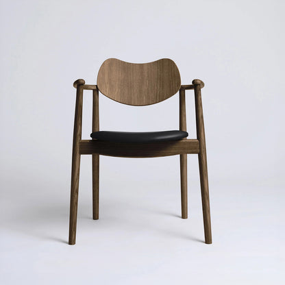 Regatta Chair Seat Upholstered by Ro Collection - Smoked Oak / Exclusive Rio Black Leather