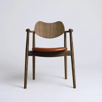 Regatta Chair Seat Upholstered by Ro Collection - Smoked Oak / Exclusive Rio Cognac Leather