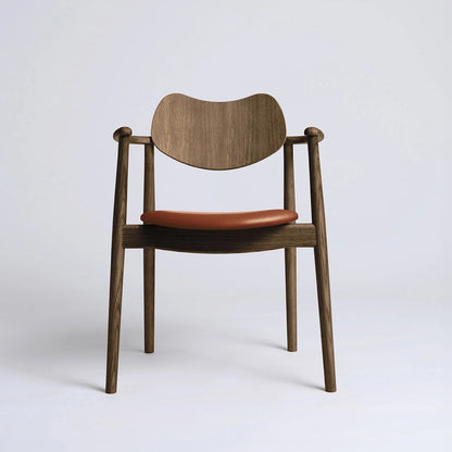 Regatta Chair Seat Upholstered by Ro Collection - Smoked Oak / Standard Sierra Calvados Leather